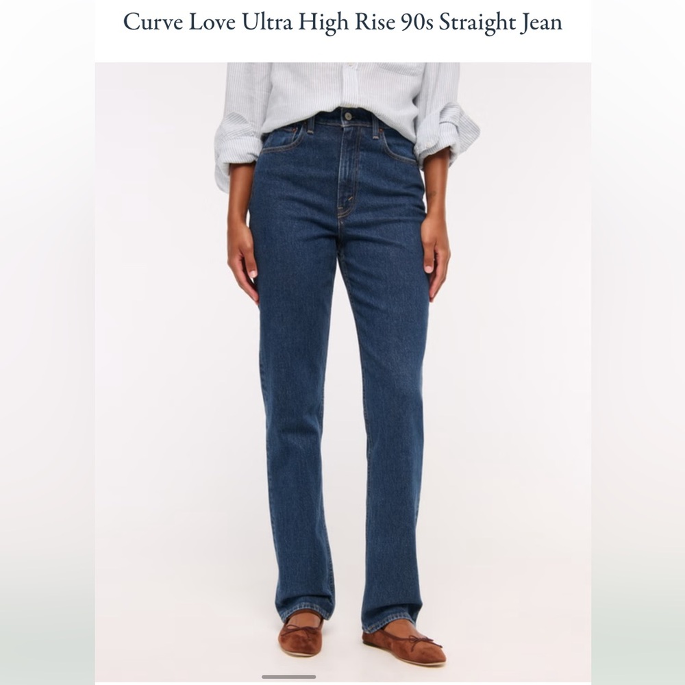 Abercrombie & Fitch Curve Love Ultra High Rise 90s Straight Jean